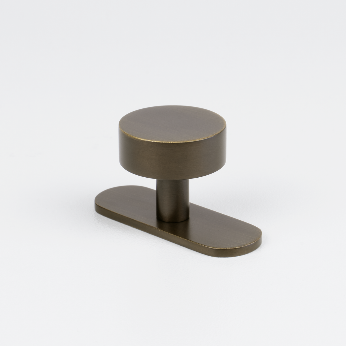 Ronde Smooth Knob with Backplate | Brushed Bronze